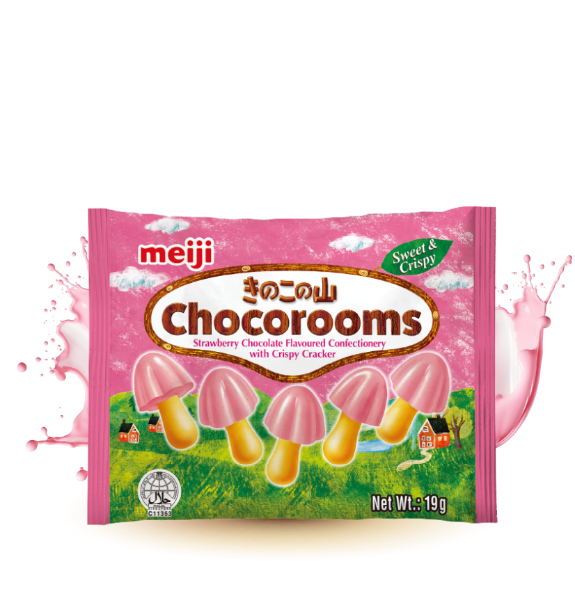 Chocorooms Strawberry Chocolate Flavoured Confectionery with Crispy Cracker