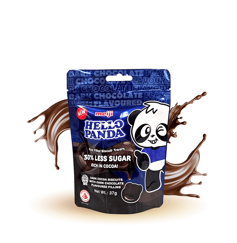 Hello Panda Dark Cocoa Biscuits with Dark Chocolate Flavoured Filling