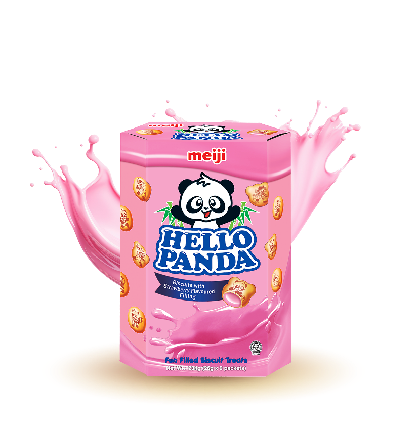 Hello Panda Biscuits with Strawberry Flavoured Filling