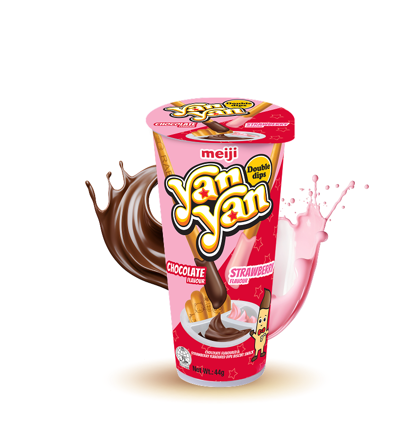 Yan Yan Chocolate Flavoured and Strawberry Flavoured Dips Biscuit Snack